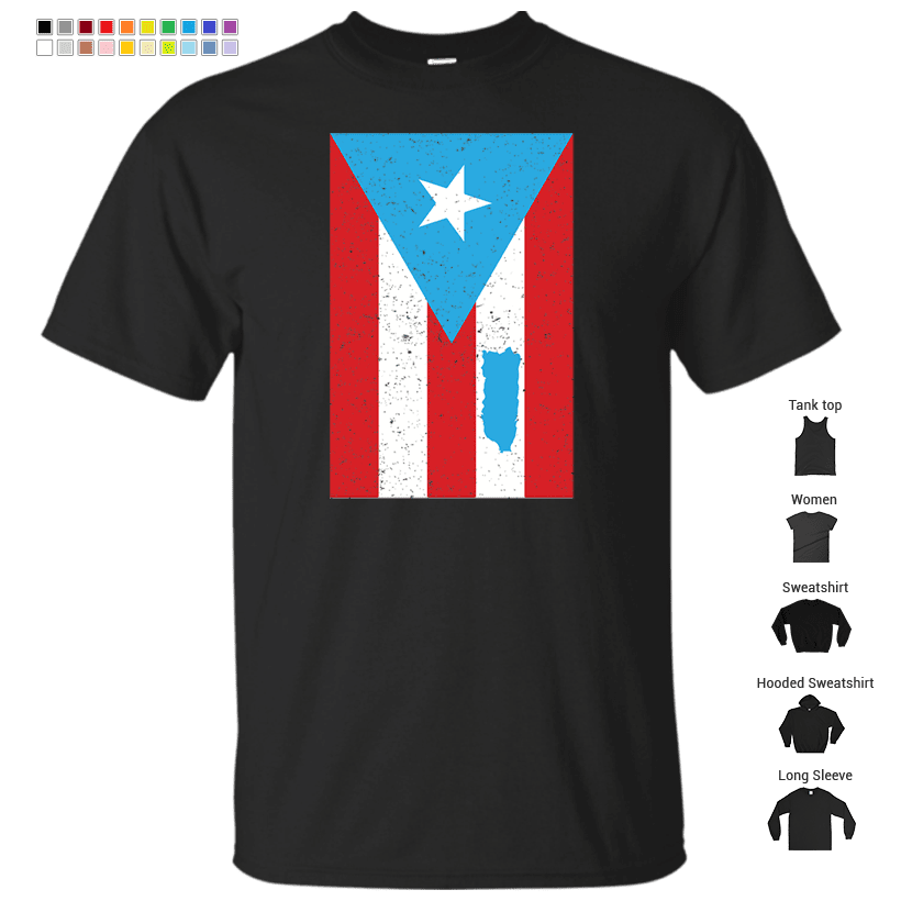 Puerto Rico Proud Boricua T-Shirt Flag T-Shirt