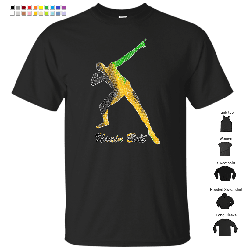 Usain Bolt Jamaica Man Design T-Shirt
